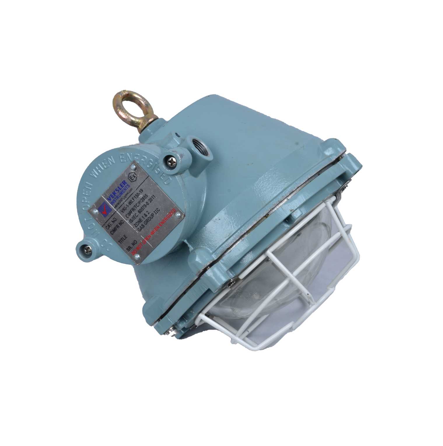 Veksler Flameproof well glass light fitting, Ex d IP-66, LM-6 aluminium body